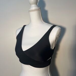 Pilyq Black Bikini Top Smocked Criss Cross Medium